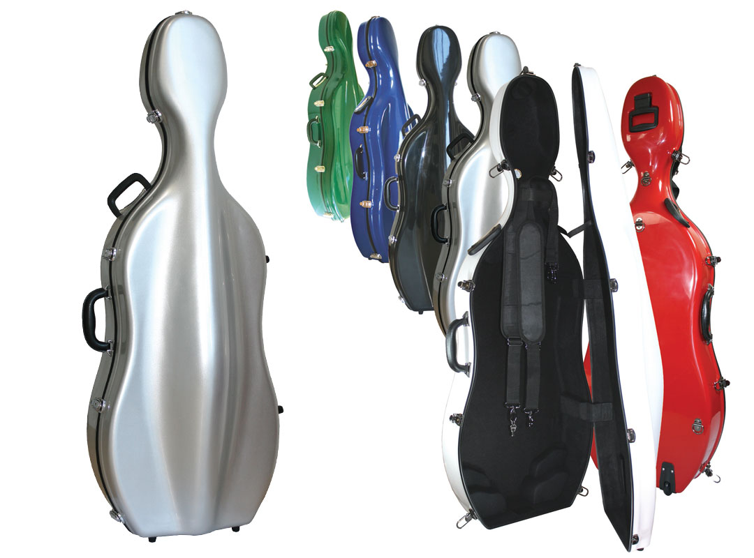 Sinfonica Cello Cases in Fibreglass hard shell for cello