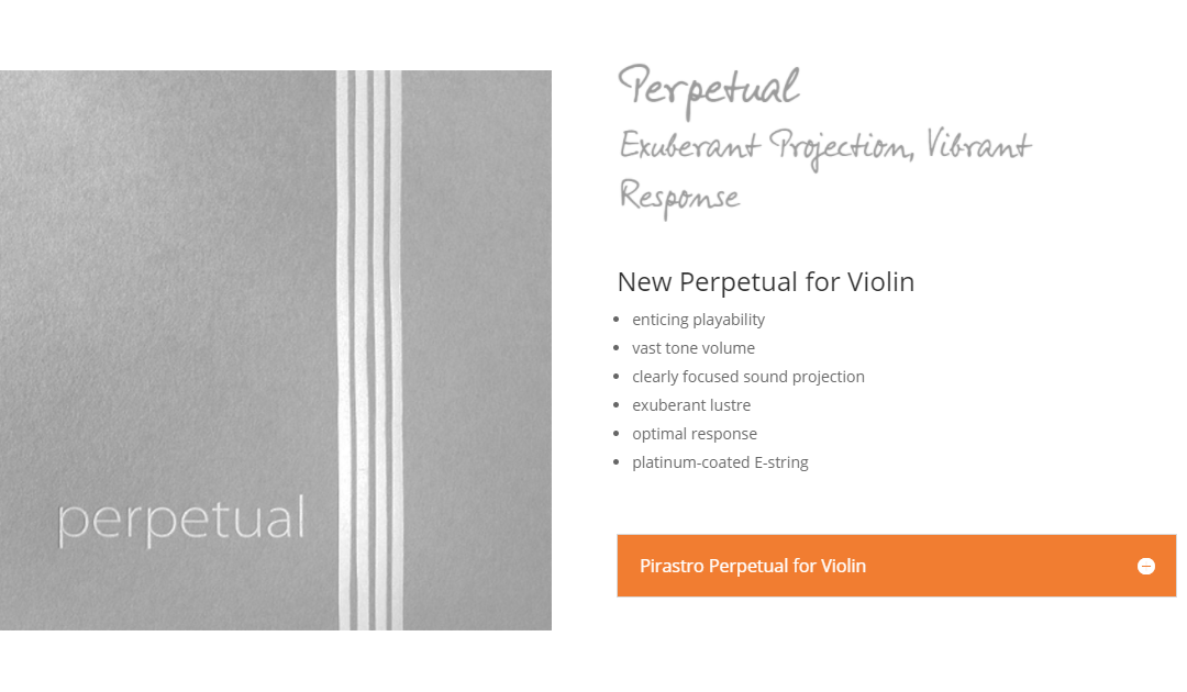 New Pirastro Perpetual for Violin