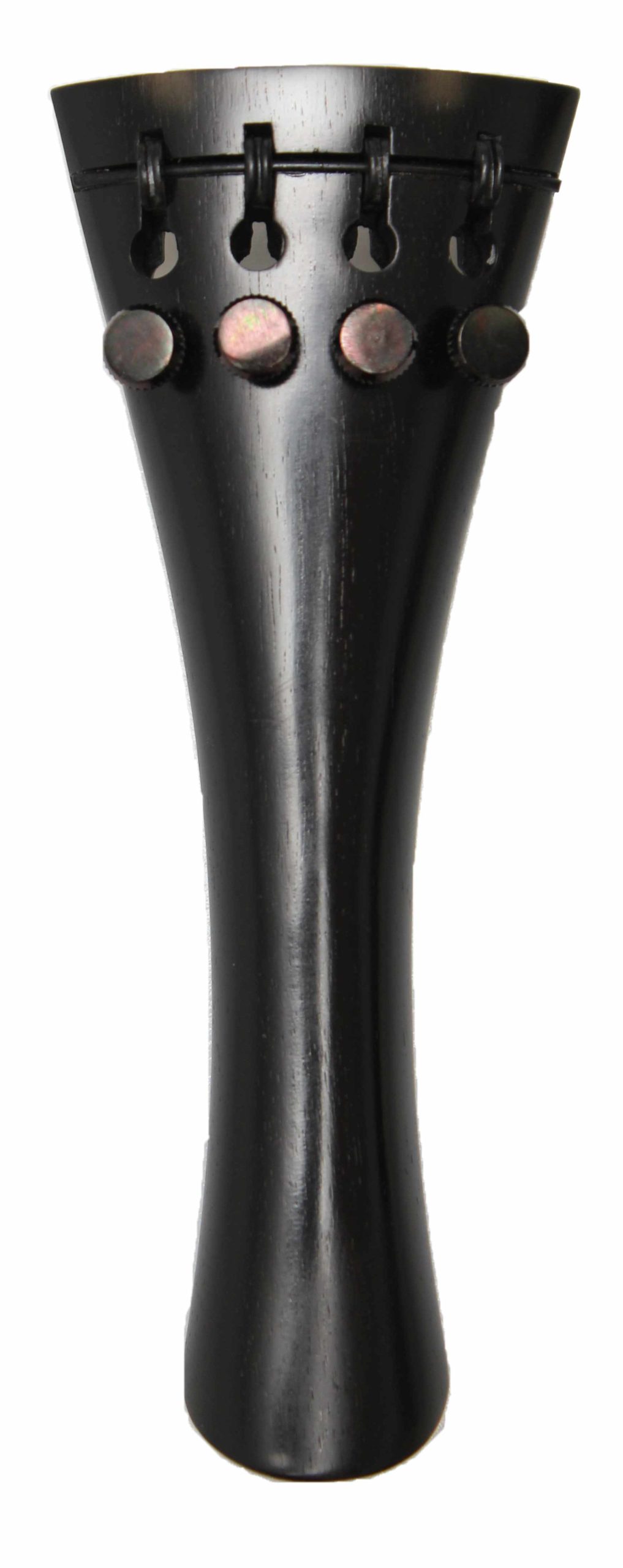 VPTE48 Ebony French Tailpiece with adjusters small A Grade Boxwood